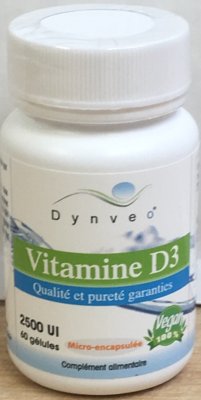 Vitamine D 3 en gélules 2000 UI par gélule - 60 gel - Dynveo