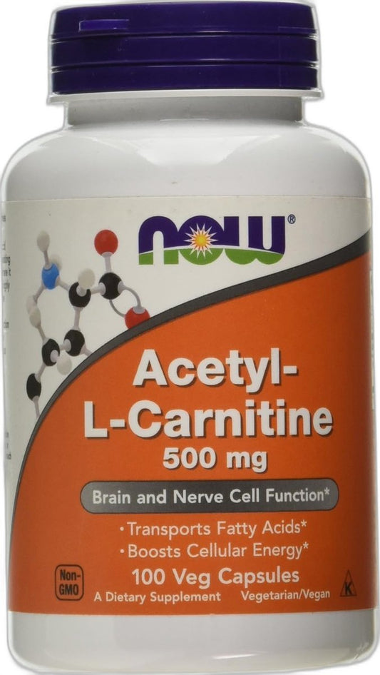 Acétyl-L-Carnitine 500 mg – NOW Foods – 100 gélules végétales Paris Herba Barona