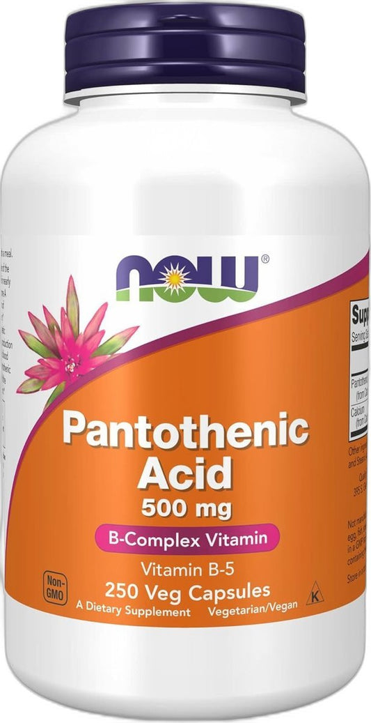 Acide Pantothénique (B5) fortement Dosé – 500 mg – 100 caps. NOW Foods Paris Herba Barona