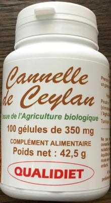 Cannelle de Ceylan biologique à PARIS 100 gélules 350 mg