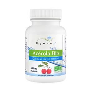 Acerola bio en 60 gélules 500 mg - Dynveo