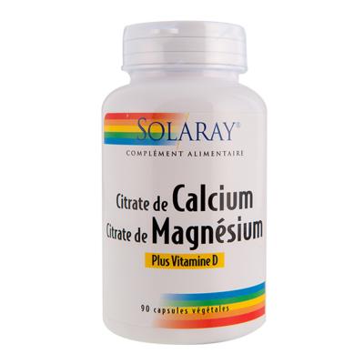 Calcium + Magnésium + Vitamine D Solaray 90 capsules