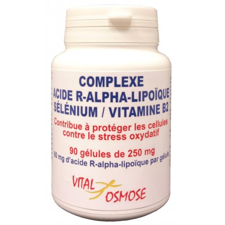 COMPLEXE ACIDE R-ALPHA LIPOÏQUE / SELENIUM / VITAMINE B2 90 gélules