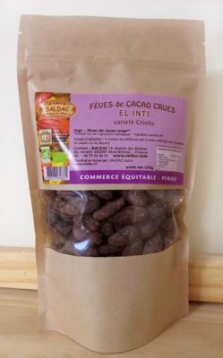 Fèves de cacao  à Paris crues, bio 250 g - Saldac