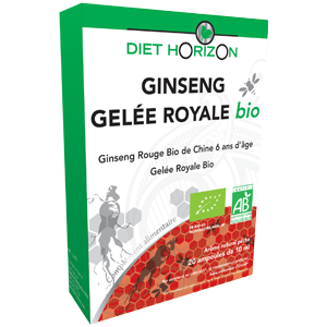 Ginseng Gelée Royale Bio en ampoules -Diet Horizon - PARIS