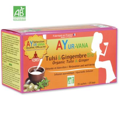 Tulsi et Gingembre bio 25 Infusettes Ayur Vana