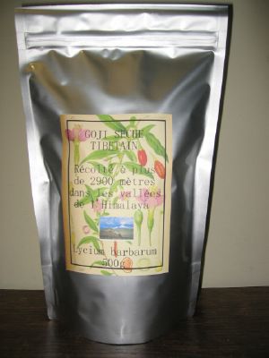 Baie sechée de goji provenant de la région de  Qinghai au Tibet  2 X 500 g