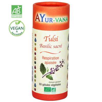 Tulsi Bio -paris (basilic sacré) 60  gélules Ayur vana en vente à Paris