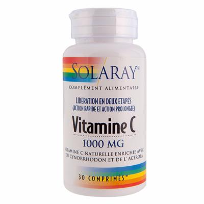 Vitamine C 1000mg Solaray action prolongée - 30 comp
